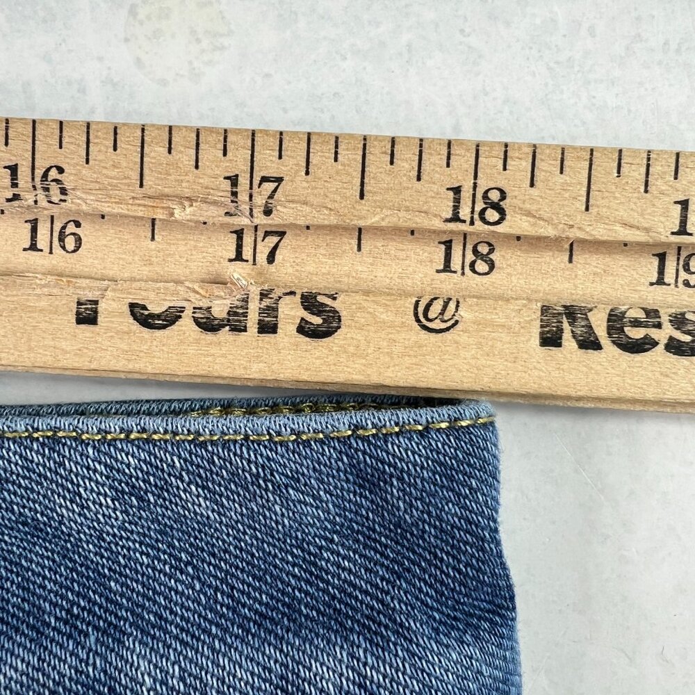 Halara Jeans Women's 36x23* High Rise Rolled Hem Wide Leg Crop Blue Denim No Tag - Picture 16 of 16
